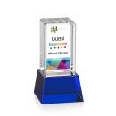 Small Full Color on Base Blue Towers Crystal Trophy