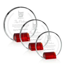 Crowder Red Circle Crystal Trophy - Crystal Trophies