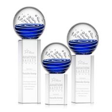 Darby on Yoder Base Clear Globe Glass Trophy - Art Glass Trophies