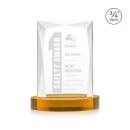 Cassidy on Alberton Base Amber Rectangle Crystal Trophy