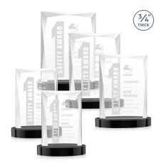 Cassidy on Alberton Base Black Rectangle Crystal Trophy - Crystal Trophies