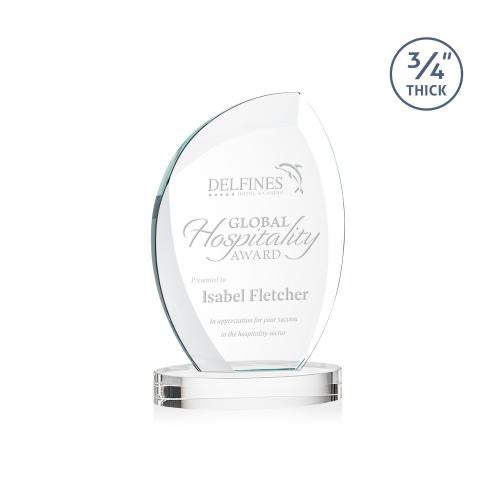 Awards and Plaques - Crystal Trophies - Oakes on Alberton Base Clear Peaks Crystal Trophy