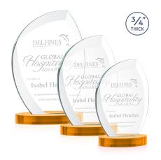 Oakes on Alberton Base Amber Peaks Crystal Trophy - Crystal Trophies