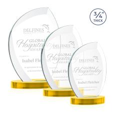 Oakes on Alberton Base Gold Peaks Crystal Trophy - Crystal Trophies