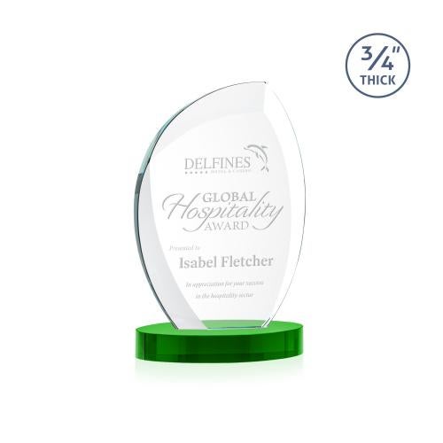 Awards and Plaques - Crystal Trophies - Oakes on Alberton Base Green Peaks Crystal Trophy