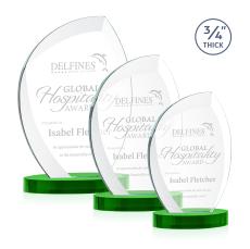 Oakes on Alberton Base Green Peaks Crystal Trophy - Crystal Trophies