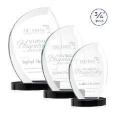 Oakes on Alberton Base Black Peaks Crystal Trophy - Crystal Trophies