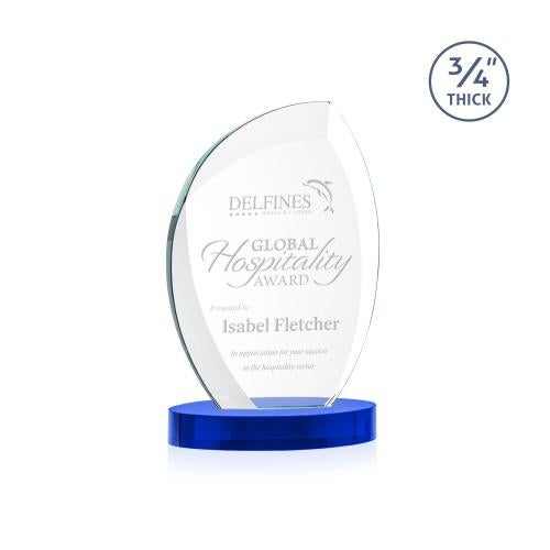 Awards and Plaques - Crystal Trophies - Oakes on Alberton Base Blue Peaks Crystal Trophy