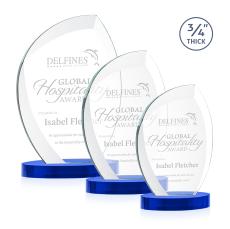 Oakes on Alberton Base Blue Peaks Crystal Trophy - Crystal Trophies