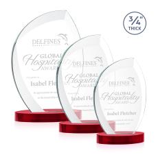 Oakes on Alberton Base Red Peaks Crystal Trophy - Crystal Trophies