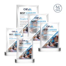 Cassidy Full Color on Alberton Base Starfire Rectangle Crystal Trophy - Custom Trophies