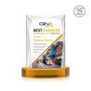 Cassidy Full Color on Alberton Base Amber Rectangle Crystal Trophy