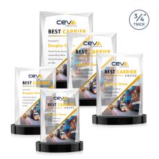 Cassidy Full Color on Alberton Base Black Rectangle Crystal Trophy - Custom Trophies