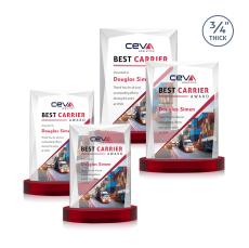 Cassidy Full Color on Alberton Red Rectangle Crystal Trophy - Crystal Trophies