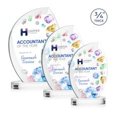 Oakes Full Color on Alberton Base Clear Peaks Crystal Trophy - Crystal Trophies