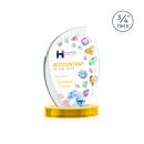 Oakes Full Color on Alberton Base Gold Peaks Crystal Trophy