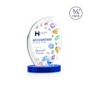 Oakes Full Color on Alberton Base Blue Flame Crystal Trophy