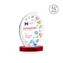 Oakes Full Color on Alberton Base Red Flame Crystal Trophy