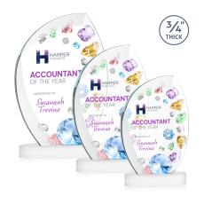 Oakes Full Color on Alberton Base Fagan Flame Crystal Trophy - Custom Trophies