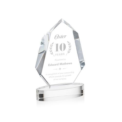 Awards and Plaques - Crystal Trophies - Thomson on Alberton Base Clear Polygon Crystal Trophy