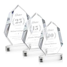 Thomson on Alberton Base Clear Polygon Crystal Trophy - Crystal Trophies