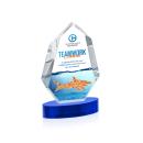 Thomson Full Color on Alberton Base Blue Polygon Crystal Trophy