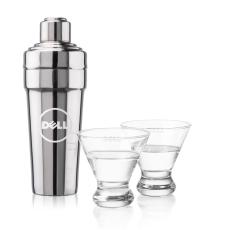 Milano Shaker & Steele Martini Set - Cocktail Glasses