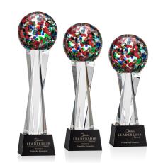 Knapp on Saldana Crystal Base Black Globe Glass Trophy - Glass Trophies