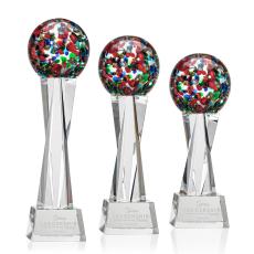 Knapp on Saldana Crystal Base Clear Globe Glass Trophy - Glass Trophies