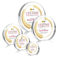 McCarty Full Color Circle Crystal Trophy - Employee of the Month