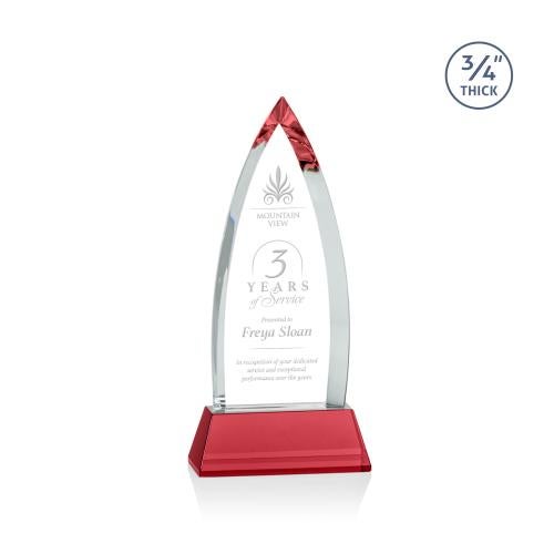 Awards and Plaques - Crystal Trophies - Valdes on Helton Red Crystal Trophy