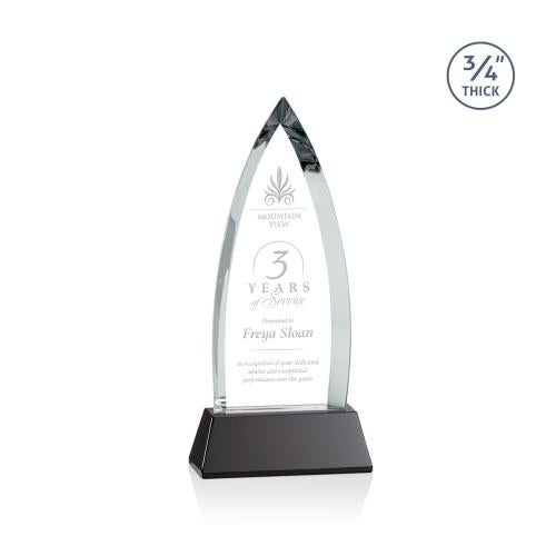 Awards and Plaques - Crystal Trophies - Valdes on Helton Black Crystal Trophy