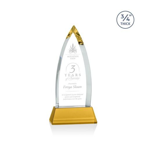 Awards and Plaques - Crystal Trophies - Valdes on Helton Amber Crystal Trophy
