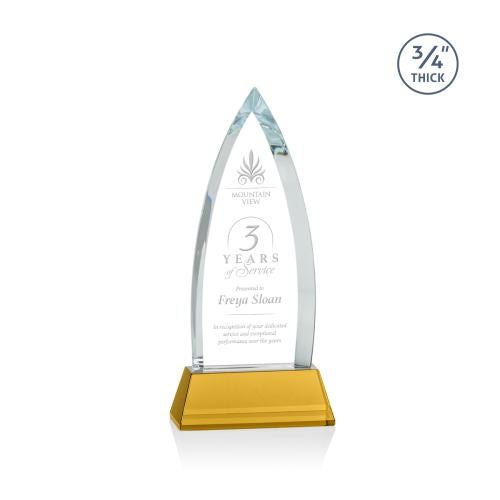 Awards and Plaques - Crystal Trophies - Valdes on Helton Amber Peaks Crystal Trophy