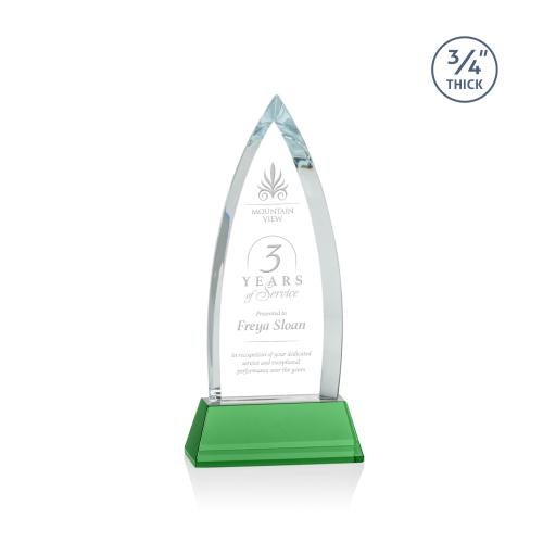 Awards and Plaques - Crystal Trophies - Valdes on Helton Green Peaks Crystal Trophy