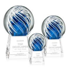 Truong Globe on Fortino Base Glass Trophy - Glass Trophies