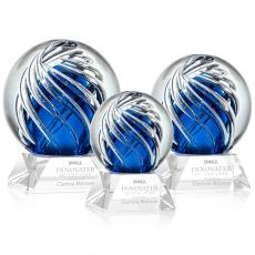Truong on Cahill Base Clear Globe Glass Trophy - Art Glass Trophies