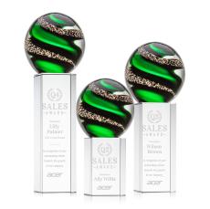 Boykin on Yoder Base Clear Globe Glass Trophy - Glass Trophies