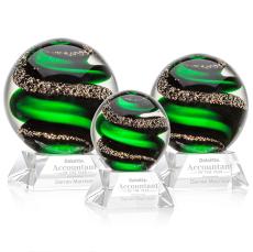 Boykin on Cahill Base Clear Globe Glass Trophy - Glass Trophies