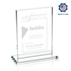 Roach Made in USA (Vert) Rectangle Crystal Trophy - Crystal Trophies