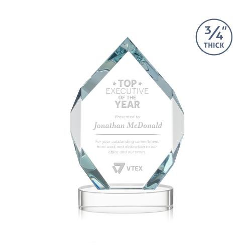 Awards and Plaques - Crystal Trophies - Diamond Diamond on Alberton Base Starfire Crystal Trophy