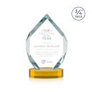 Diamond Diamond on Alberton Base Amber Polygon Crystal Trophy