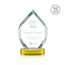 Diamond Diamond on Alberton Base Gold Polygon Crystal Trophy