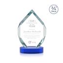 Diamond Diamond on Alberton Base Blue Polygon Crystal Trophy