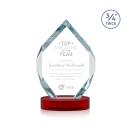 Diamond Diamond on Alberton Base Red Polygon Crystal Trophy
