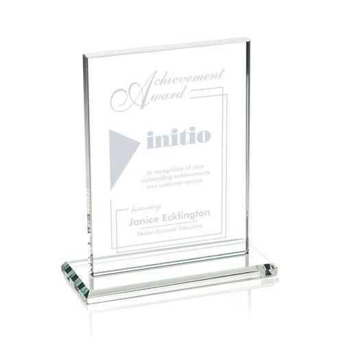 Awards and Plaques - Crystal Trophies - Roach Starfire (Vert) Rectangle Crystal Trophy