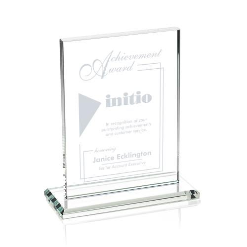 Awards and Plaques - Crystal Trophies - Roach Starfire (Vert) Rectangle Crystal Trophy