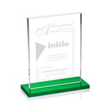 Roach Green (Vert) Rectangle Crystal Trophy - Crystal Trophies