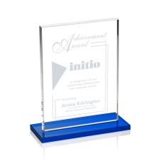 Roach Blue (Vert) Rectangle Crystal Trophy - Crystal Trophies