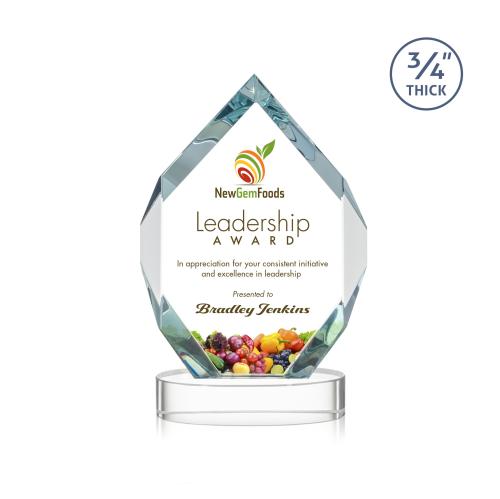 Awards and Plaques - Crystal Trophies - Diamond Diamond Full Color on Alberton Base Starfire Polygon Crystal Trophy